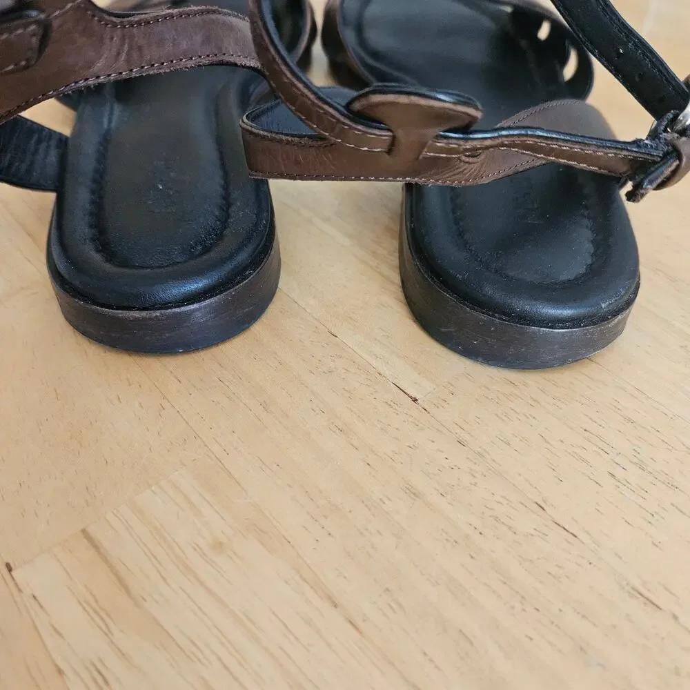 Me + Em Italian Leather Interwoven Strappy Sandals sz 41